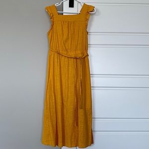 Universal Thread Gold Cotton Ruffle Sleeveless MIDI Dress